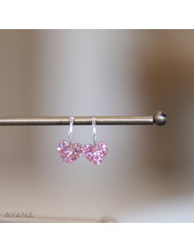 Boucles oreilles coeur resine