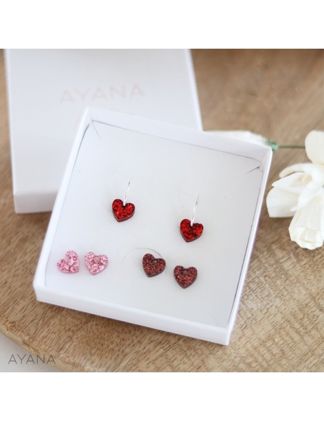 Heart resin earrings
