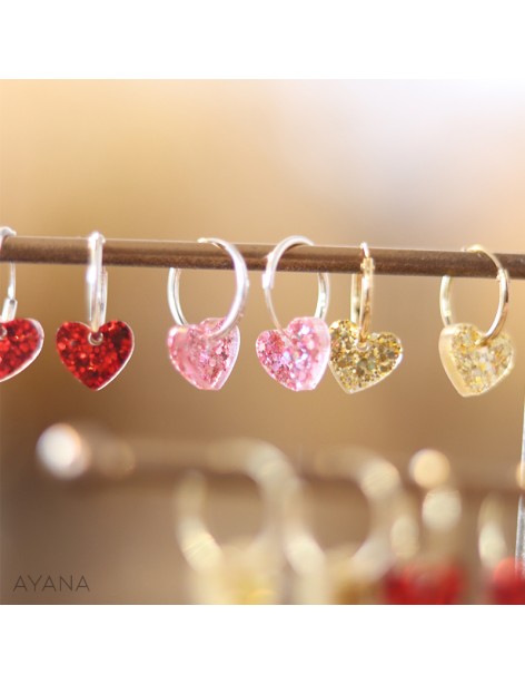 Heart resin earrings