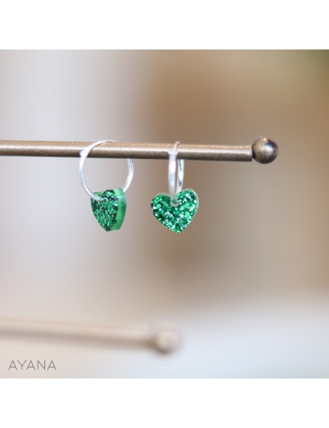 Heart resin earrings