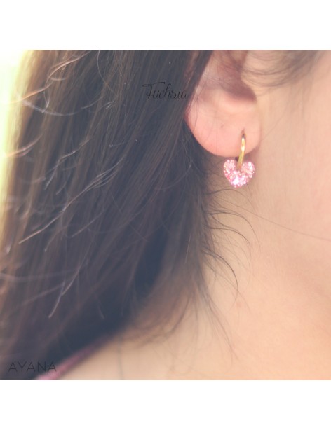 Boucles oreilles coeur resine
