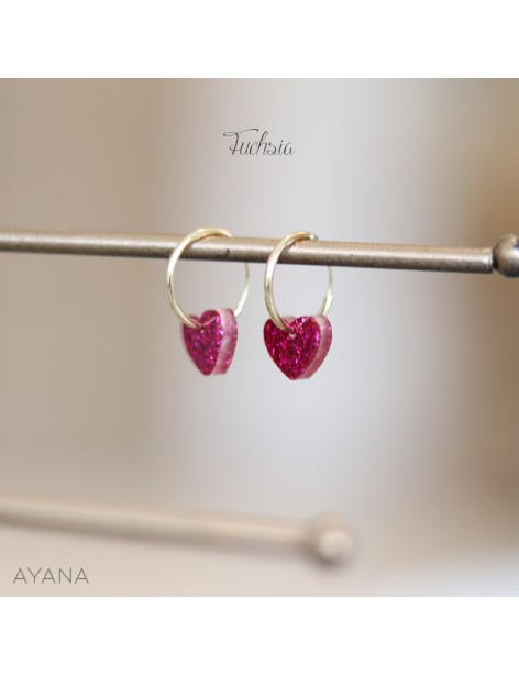 Heart resin earrings