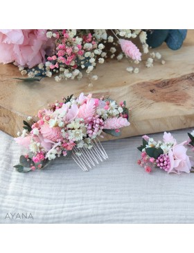 Peigne en fleurs sechees LAURANNE