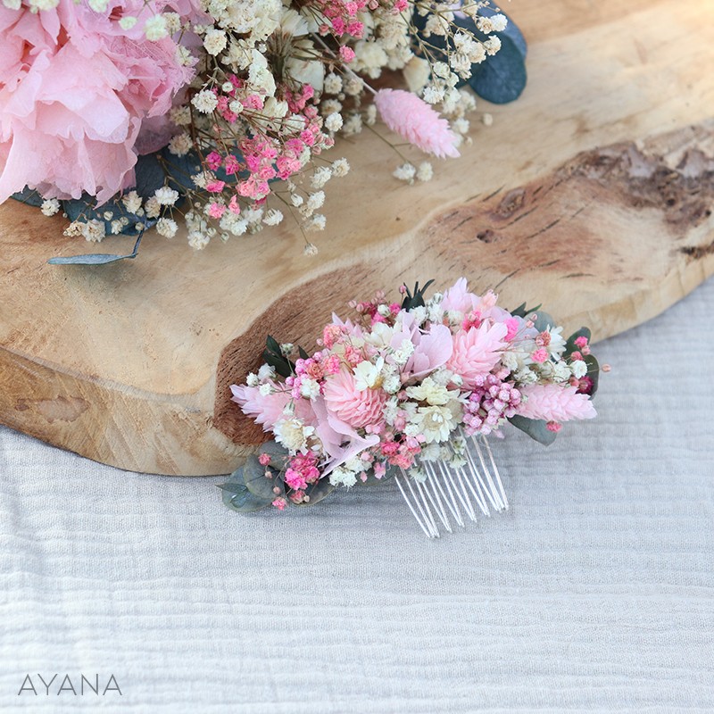 Peigne en fleurs sechees LAURANNE