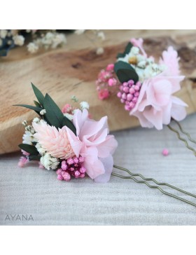 dried flowers hairpins