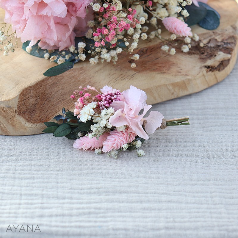 Boutonniere en fleurs stabilisees LIESSE