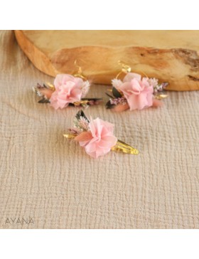 Barrette clic clac en fleurs stabilisees CHARLENE