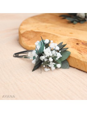 Barrette clic clac fleurs stabilisees LISON