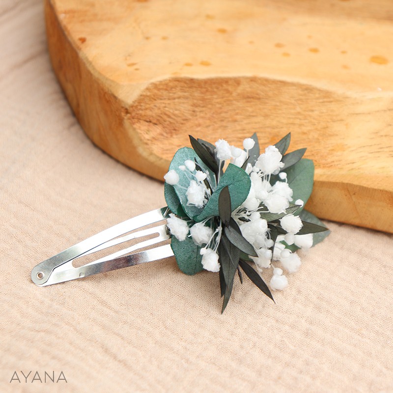 Barrette clic clac fleurs stabilisees LISON