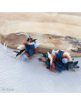 dried flowers hair comb