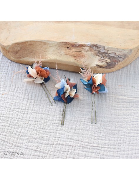 dried flowers hairpins