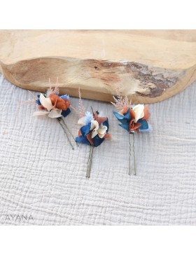 dried flowers hairpins