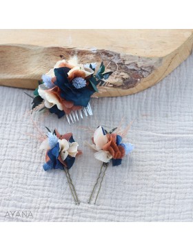 dried flowers hairpins