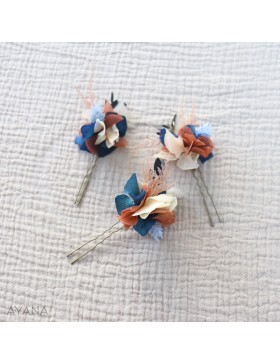 dried flowers hairpins
