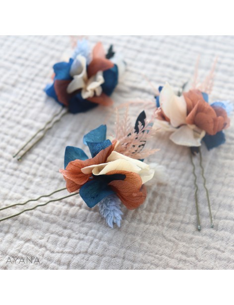 dried flowers hairpins