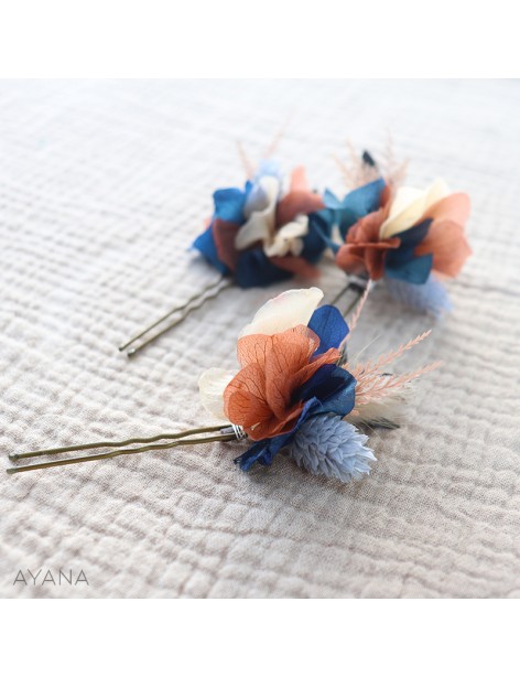 dried flowers hairpins