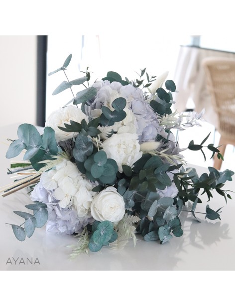 Bouquet en fleurs bleu et blanc