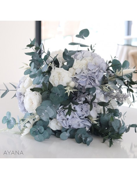 Bouquet en fleurs bleu et blanc