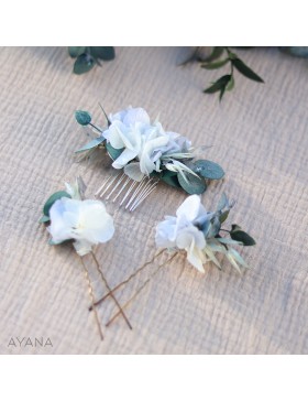 Peigne en fleurs stabilisées