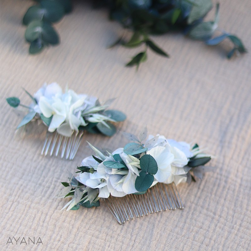 Peigne en fleurs stabilisées