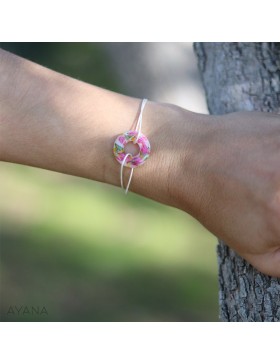 orange and fuschia resin bracelet