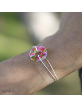 orange and fuschia resin bracelet