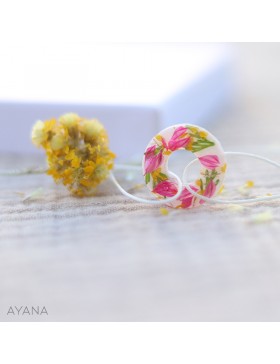 orange and fuschia resin bracelet
