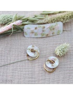 Barrette de fleur en resine ALEXIA