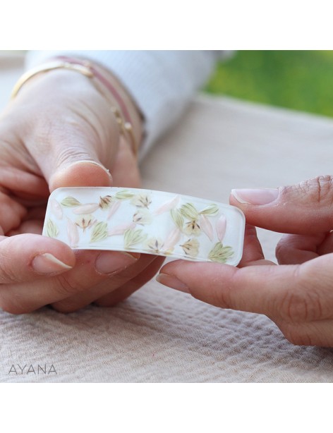 Barrette fleur en resine ALEXIA