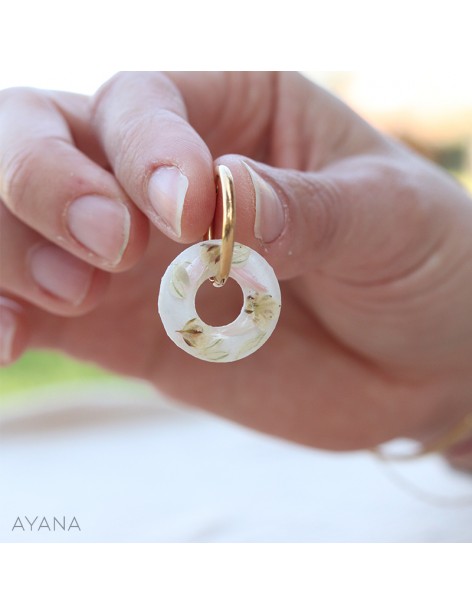 resin earrings with flowers