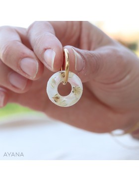 resin earrings with flowers