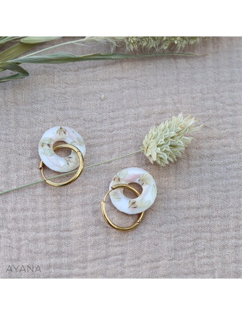 resin earrings with flowers