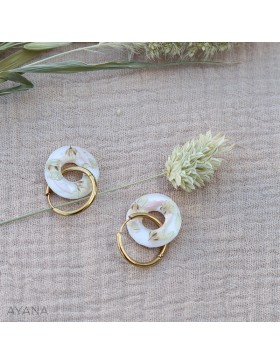 resin earrings with flowers