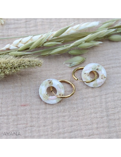 resin earrings with flowers