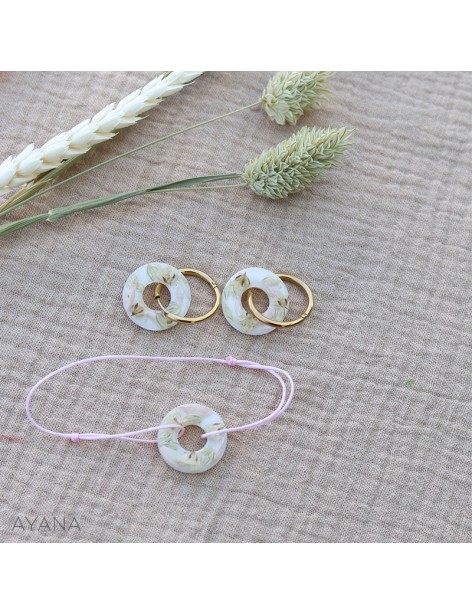 resin earrings with flowers