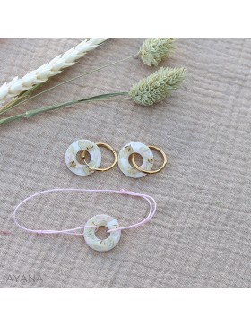 resin earrings with flowers