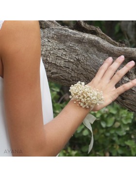 Bracelet en fleurs stabilisees boheme