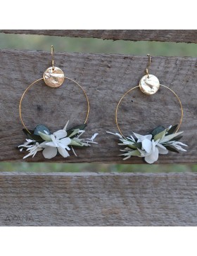 Boucles oreilles de fleurs garance