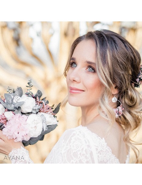 Boucles oreilles fleurs preservees pauline