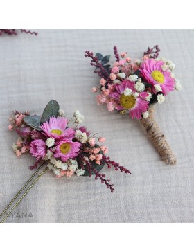 Boutonniere Spontaneite fleurs eternelles