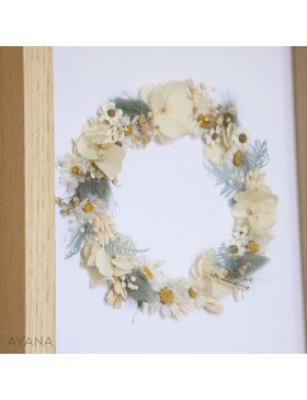 Cadre en fleurs stabilisees cottagecore