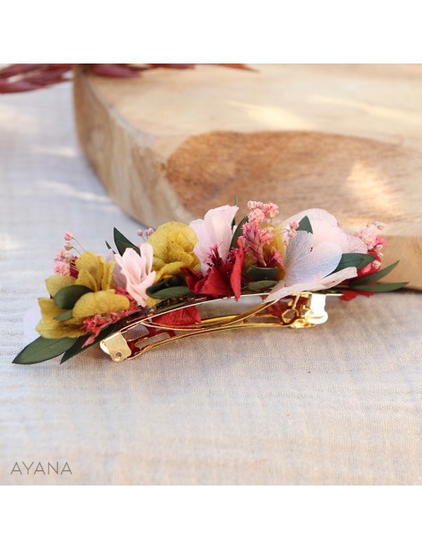 Barrette en fleurs stabilisees Bettie