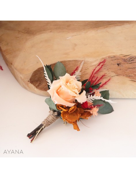 Boutonnière mariage - Fleurs stabilisées et séchées - AYANA Floral Design