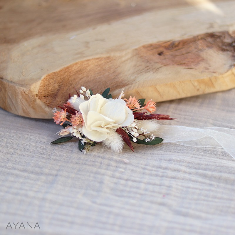 Bracelet mariage chic feuilles cristaux strass Marlène