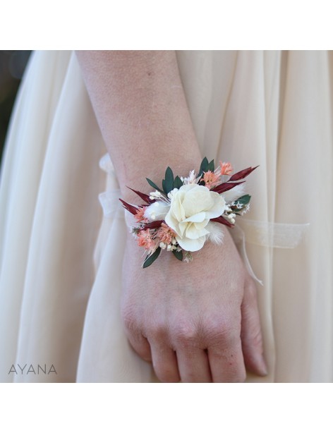 Bracelet mariage chic feuilles cristaux strass Marlène