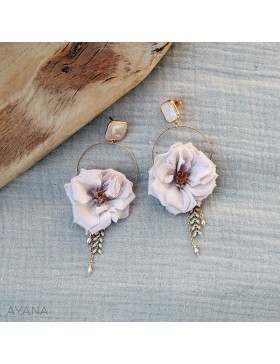 Boucles oreilles en fleurs stabilisees Rosa