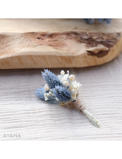 Boutonniere en fleurs sechees ODYSSEE