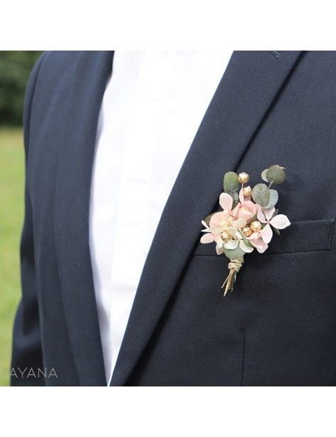 Boutonniere en fleurs eternelles CALINE