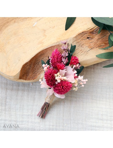 Boutonniere fleurs stabilisées BISOUS