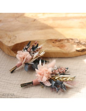 Boutonniere en fleurs sechees CHARME